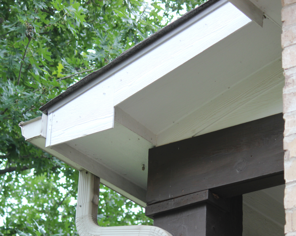 Image of part of a gutter repair on a house