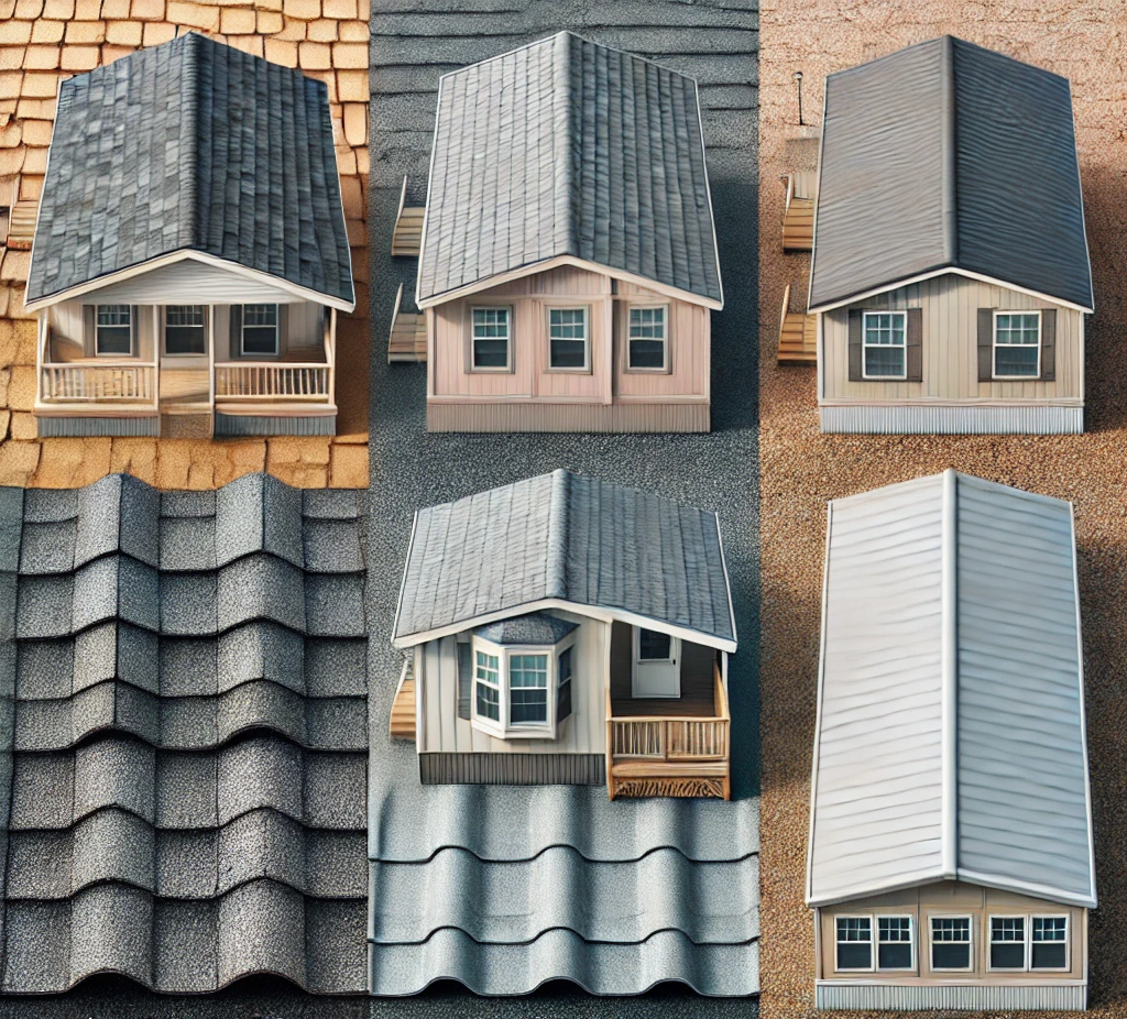 Image of different roof materials used for manufactured home roofing